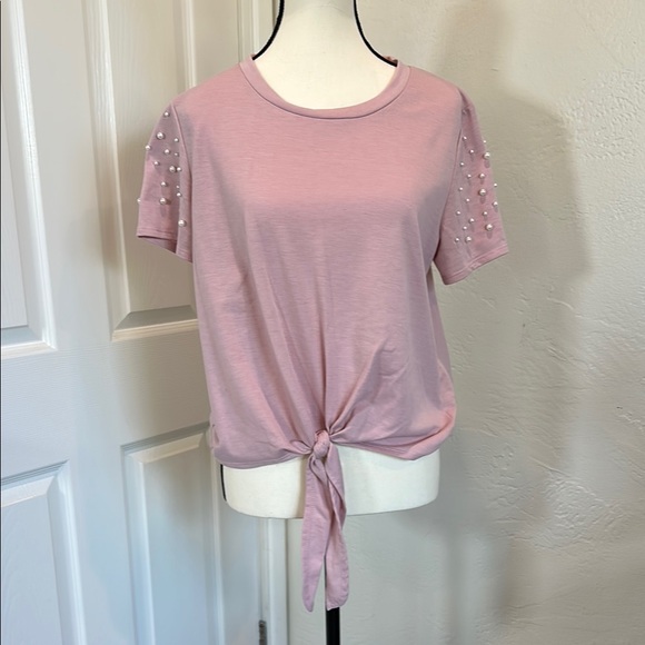Cream Fitted Embellished Blouse with Mandarin Collar - Picture 1 of 5
